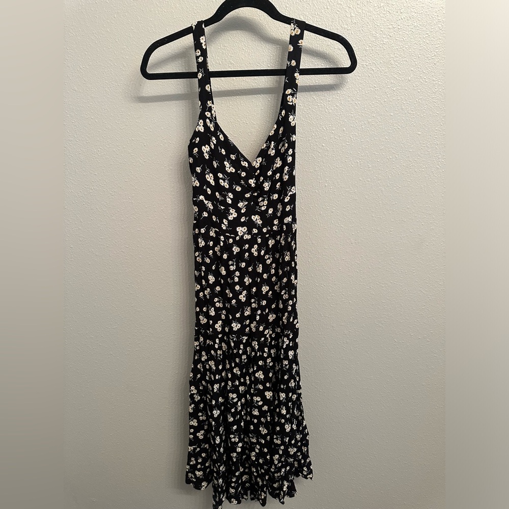 Floral Dress Midi Open Back